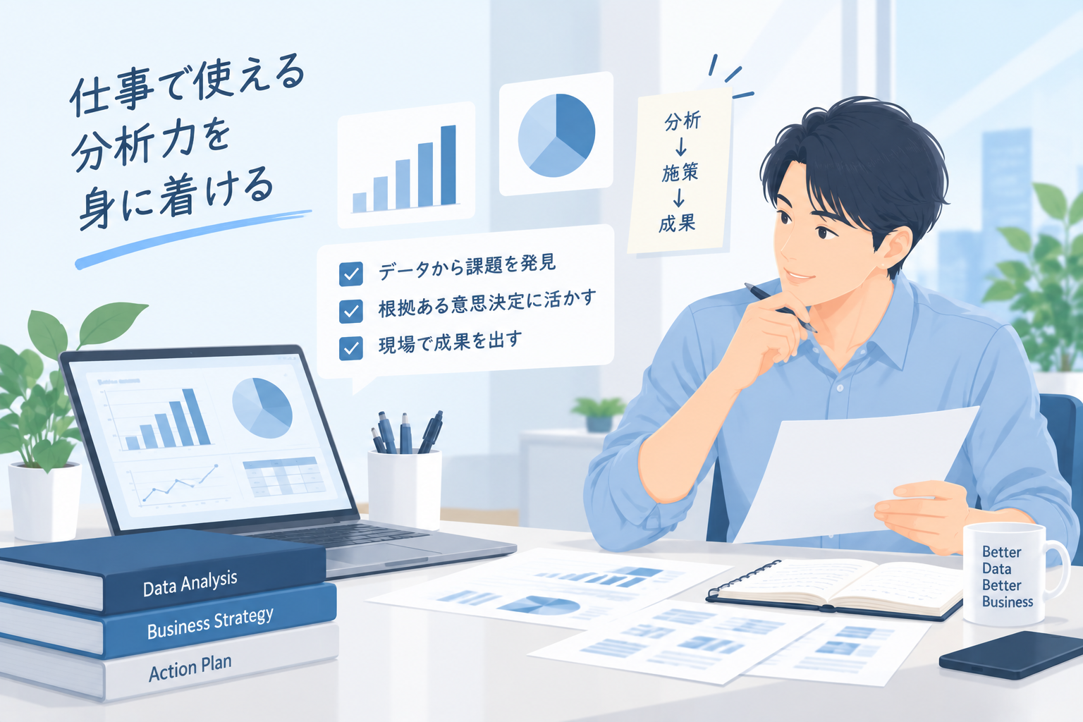 仕事で使える分析力を身につけるイメージ